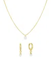 AND NOW THIS IMITATION PEARL HOOP EARRING AND NECKLACE WITH JEWELRY BOX SET
