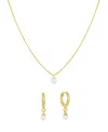 And Now This Cubic Zirconia Hoop Earring And Necklace Set In Gold