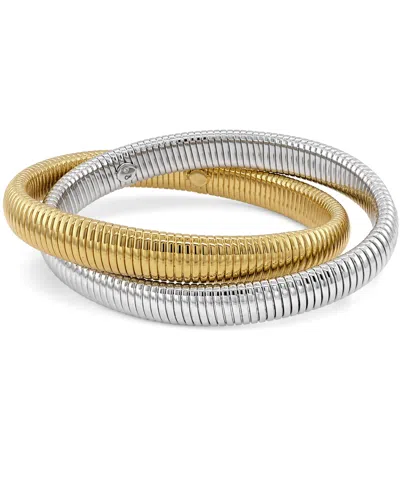And Now This Interlocking Double Twisted Stretch Bracelet In Two-tone