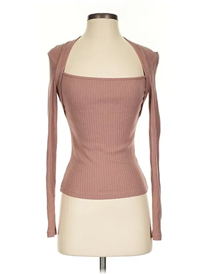 Pre-owned And Now This Long Sleeve Top Brown Square Neckline Tops