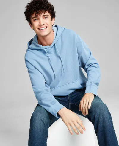And Now This Men's Fleece Hoodie With Kangaroo Pockets In Blue