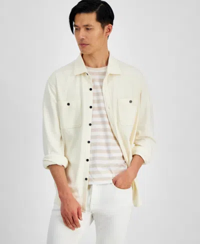And Now This Men's Regular-fit Jersey-knit Shirt Jacket, Created For Macy's In Cream