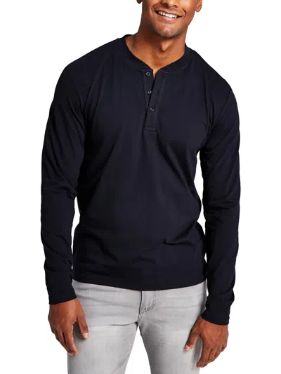 And Now This Mens Classic Fit Long Sleeve Henley Shirt In Black