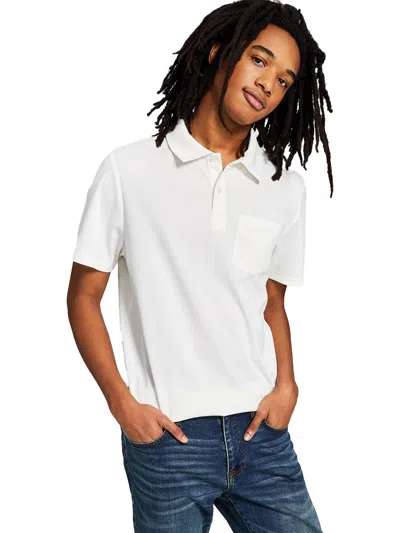 And Now This Mens Collar Short Sleeve Polo In White