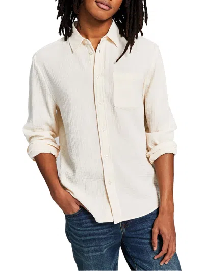 And Now This Mens Cotton Gauze Button-down Shirt In Multi