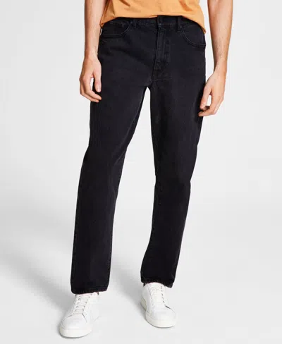 And Now This Mens Mid-rise Relaxed Tapered Leg Jeans In Black