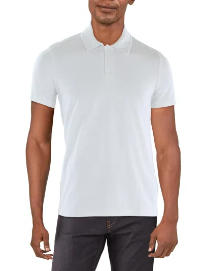 And Now This Mens Slub Collared Polo In White