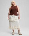 And Now This Now This Trendy Plus Size Button Front Tank Top Lace Ruffle Trim Maxi Skirt Exclusively At Macys