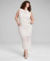 And Now This Now This Trendy Plus Size Crochet Sleeveless Top Midi Skirt Created For Macys