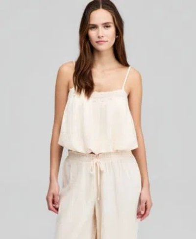 And Now This Now This Womens Cotton Crochet Trim Bubble Hem Top Macys Exclusive In White