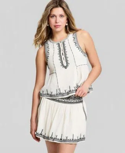 And Now This Now This Womens Embroidered Trim Tank Top Macys Exclusive In White
