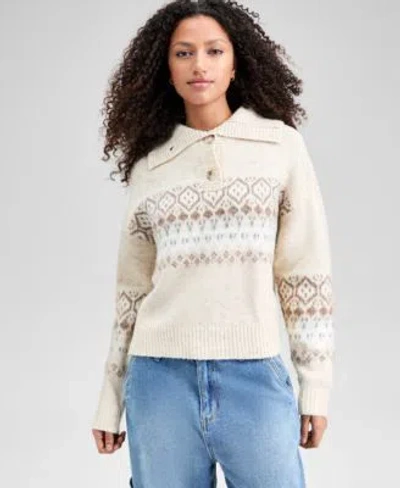 And Now This Now This Womens Fair Isle Pullover Sweater Macys Exclusive In Neutral