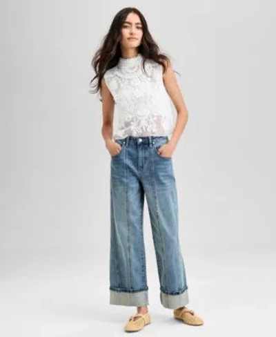 And Now This Now This Womens High Rise Seamed Cuffed Jeans 24p 32 Exclusively At Macys In Blue