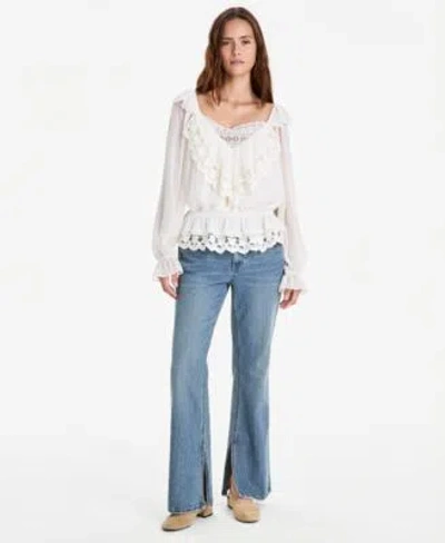 And Now This Now This Womens High Rise Side Slit Bootcut Jeans Macys Exclusive In White