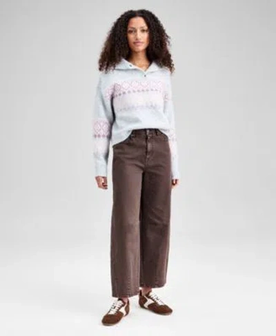 And Now This Now This Womens High Rise Washed Barrel Leg Jeans Exclusively At Macys In Brown