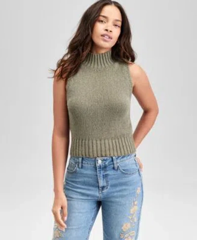 And Now This Now This Womens Mock Neck Sleeveless Sweater Top P Xxs Xxl Exclusively At Macys In Green