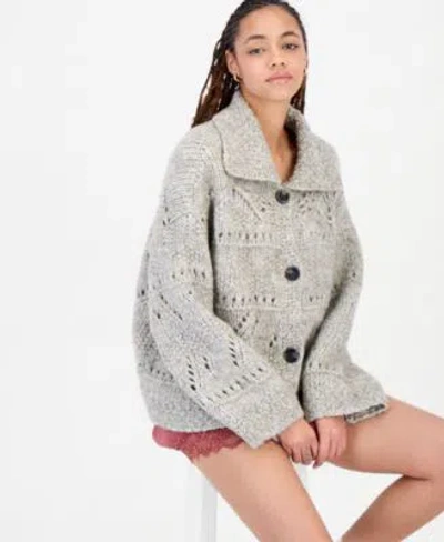 And Now This Now This Womens Pointelle Button Front Cardigan Macys Exclusive In Warm Sienna