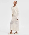 And Now This Now This Womens Pointelle Cardigan Maxi Skirt Exclusively At Macys In Cream