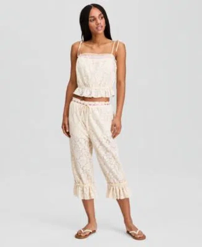 And Now This Now This Womens Ribbon Trim Lace Tank Ribbon Trim Balloon Pants Macys Exclusive In Nude