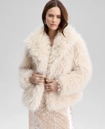 And Now This Now This Womens Shaggy Faux Fur Jacket Macys Exclusive In Neutral
