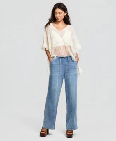 And Now This Now This Womens Tie Waist Drapey Jeans Macys Exclusive In Multi