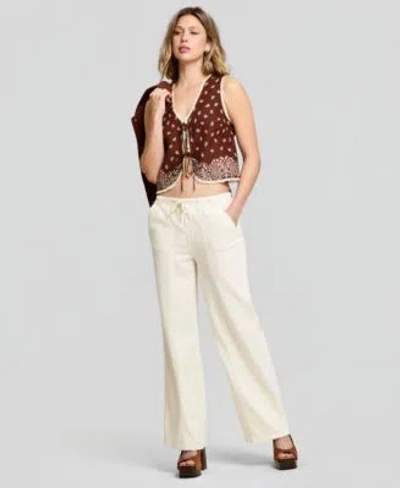 And Now This Now This Womens Tie Waist Drapey Jeans Macys Exclusive In Multi
