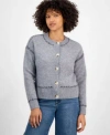 And Now This Now This Womens Whip Stitch Button Front Cardigan Pxxs Xxl Macys Exclusive In Gray