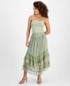 And Now This Petite Asymmetric-lace-trim Maxi Skirt, Macy's Exclusive In Green
