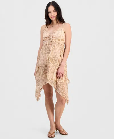 And Now This Petite Bandana Print Mini Dress, Macy's Exclusive In Neutral