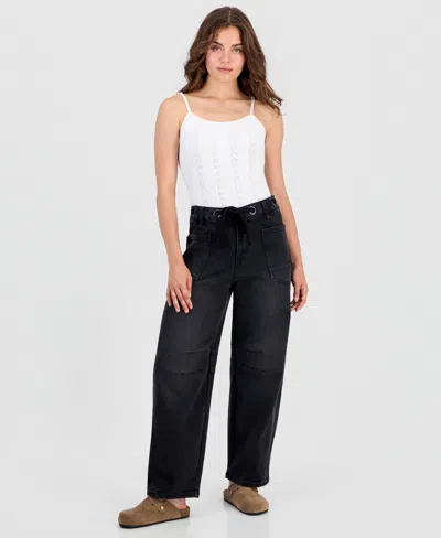 And Now This Petite Barrel Leg Jeans, Macy's Exclusive In Black