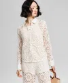 And Now This Plus Size Cotton Crocheted Blouse In Cream