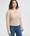 And Now This Petite Cable-knit Button-front Cardigan, Exclusively At Macy's In Tan