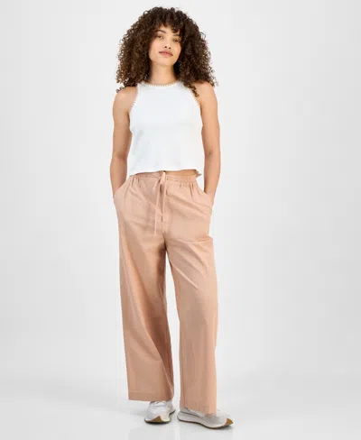 And Now This Petite Cotton And Linen Drawstring Cargo Pants, Exclusively At Macy's