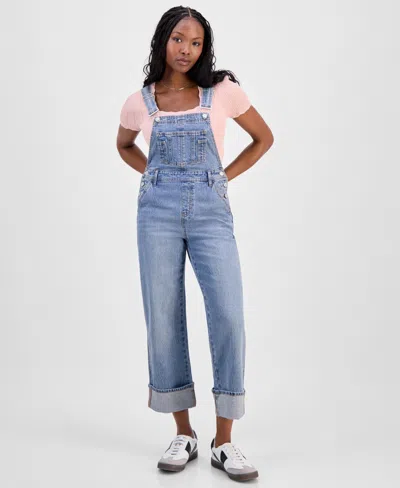 And Now This Petite Cuffed Denim Overalls, Macy's Exclusive In Blue