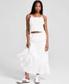 And Now This Petite Embroidered Lace-trim Maxi Skirt, Exclusively At Macy's In White