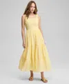 And Now This Women's Embroidered Cotton Maxi Dress, Exclusively At Macy's In Yellow