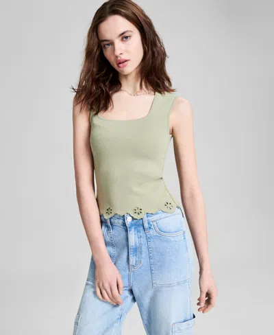 And Now This Petite Eyelet-trim Knit Tank Top, Exclusively At Macy's