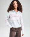 And Now This Petite Fair Isle Long-sleeve Sweater, Macy's Exclusive In Multi
