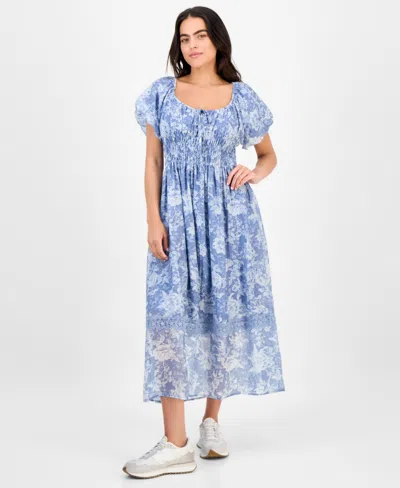 And Now This Petite Floral-print Maxi Dress, Exclusively At Macy's In Blue