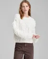 And Now This Petite Fringe Cable Long-sleeve Sweater In White