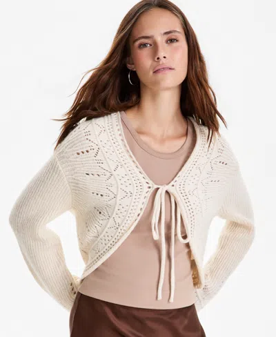 And Now This Petite Front-tie Cardigan Sweater, Macy's Exclusive In Palomino