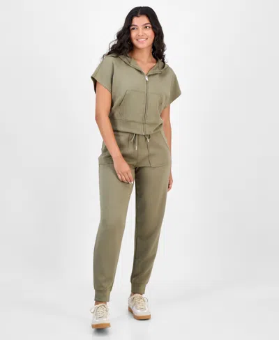 And Now This Petite Knit Scuba Jogging Pants, Macy's Exclusive In Green