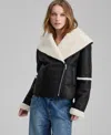 And Now This Petite Long Sleeve Sherpa Jacket, Macy's Exclusive In Black