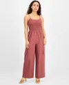 And Now This Petite Repeat Cargo-pocket Jumpsuit, Exclusively At Macy's In Sienna Dune