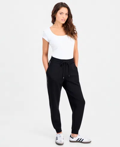 And Now This Petite Scuba Whipstitch Jogger Pants, Macy's Exclusive In Black