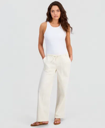 And Now This Petite Seamed Slouchy Tie-waist Jeans, Macy's Exclusive In White