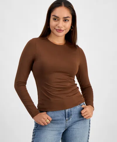 And Now This Petite Second Skin Crewneck Top, Macy's Exclusive In Brown