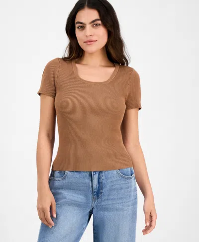 And Now This Petite Short-sleeve Sweater, Exclusively At Macy's In Library Oak