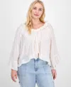 And Now This Plus Size Bell-sleeve High-low Blouse, Exclusively At Macy's In White