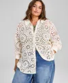 And Now This Plus Size Cotton Crocheted Blouse In Silk